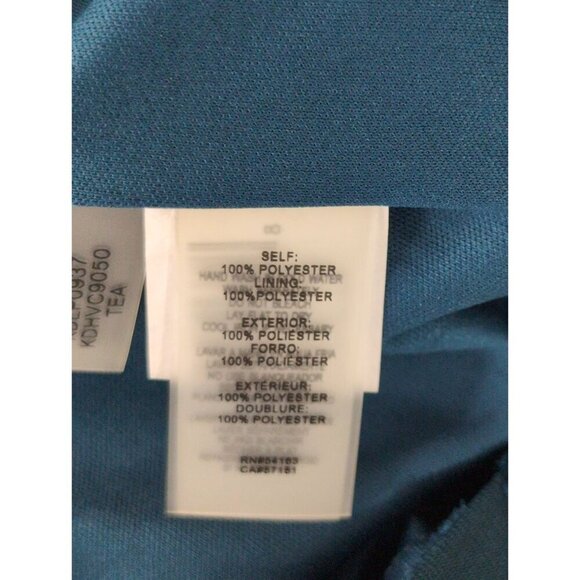 Kensie Shift Dress Womens 4 Teal Velvet Burnout Sleeveless Gold Strap Party Date - Picture 10 of 12